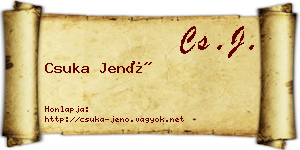 Csuka Jenő névjegykártya