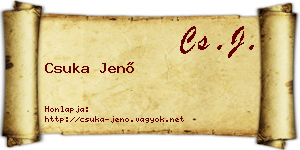Csuka Jenő névjegykártya