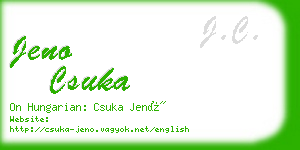 jeno csuka business card